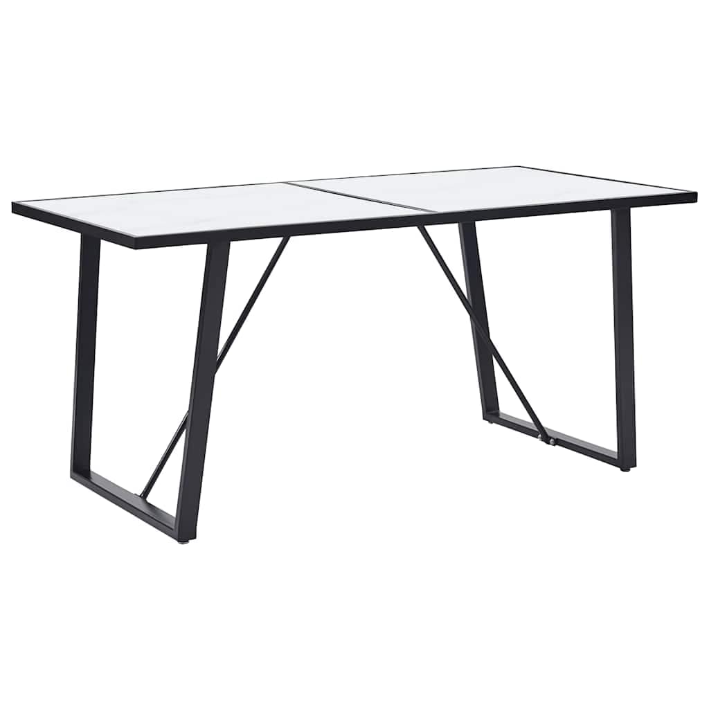VidaXL Τραπεζαρία Λευκή 160 x 80 x 75 εκ. από Ψημένο Γυαλί