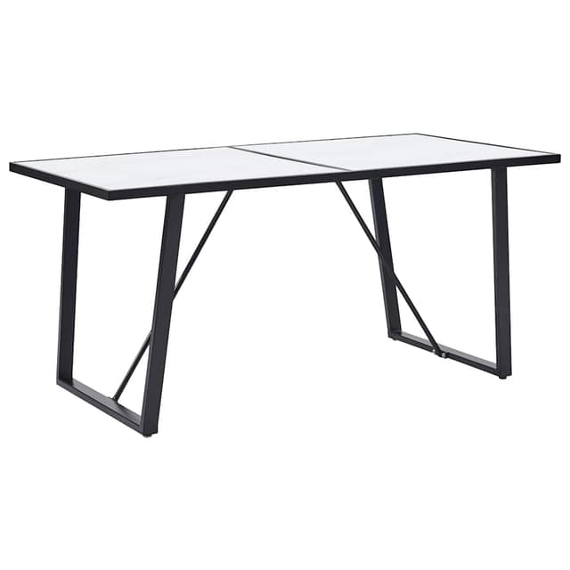 VidaXL Τραπεζαρία Λευκή 160 x 80 x 75 εκ. από Ψημένο Γυαλί