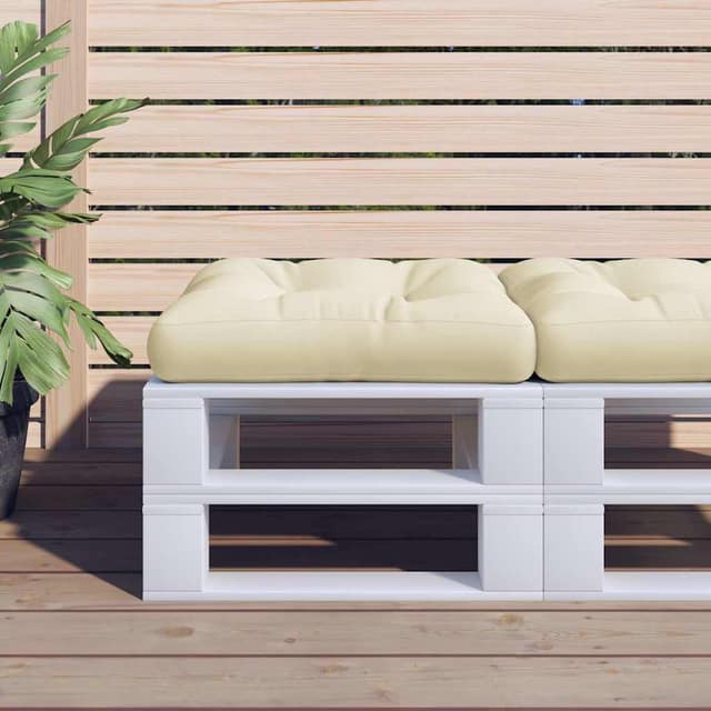 VidaXL Μαξιλάρα Δαπέδου / Παλέτας Κρεμ 60 x 61,5 x 10 εκ. Βαμβακερή