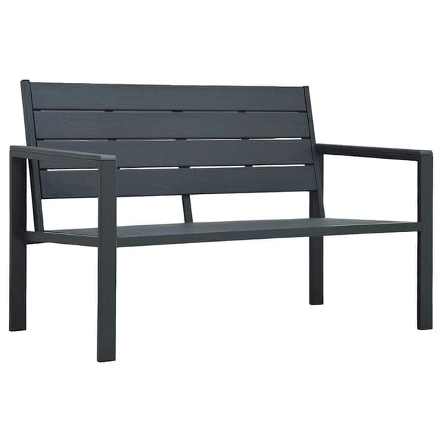 VidaXL Παγκάκι Κήπου Γκρι με Όψη Ξύλου 120 εκ. από HDPE