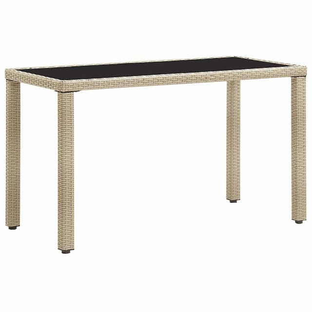 VidaXL Τραπέζι Κήπου Μπεζ 123 x 60 x 74 εκ. από Συνθετικό Ρατάν