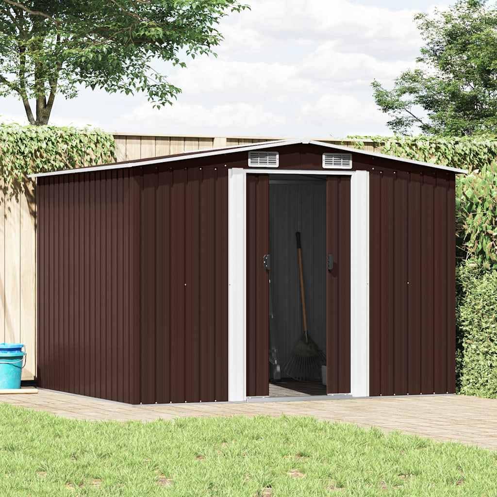 VidaXL Αποθήκη Κήπου Καφέ 257 x 205 x 178 εκ. Ατσάλινη