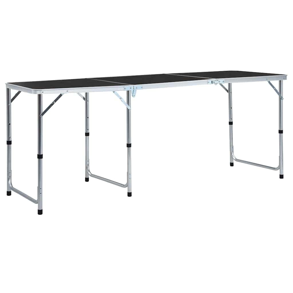 VidaXL Τραπέζι Κάμπινγκ Πτυσσόμενο Γκρι 180 x 60 εκ. Αλουμινίου
