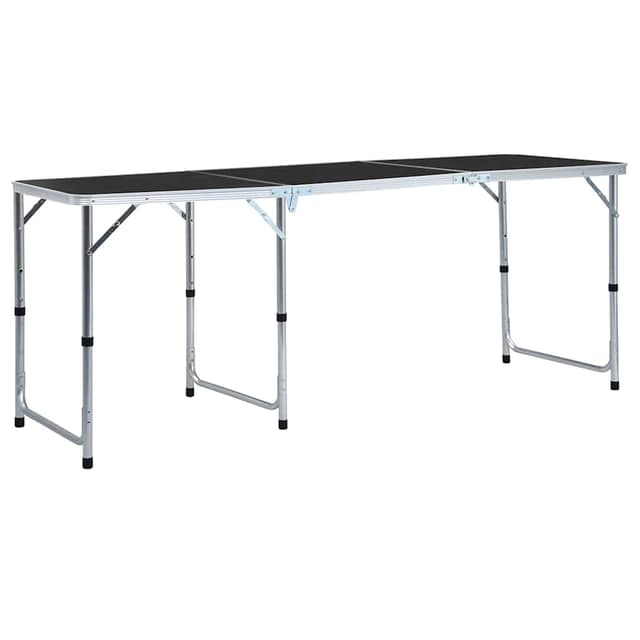 VidaXL Τραπέζι Κάμπινγκ Πτυσσόμενο Γκρι 180 x 60 εκ. Αλουμινίου
