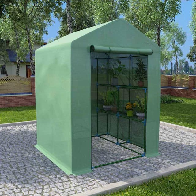 VidaXL Θερμοκήπιο με Ράφια 143 x 143 x 195 εκ. από Ατσάλι