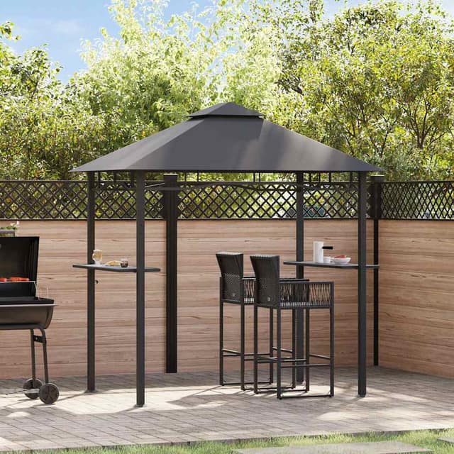 VidaXL Κιόσκι Ψησταριάς Ανθρακί 240 x 150 x 255 εκ. Ατσάλινο