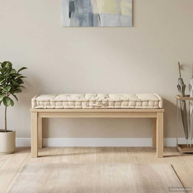 VidaXL Μαξιλάρα Δαπέδου / Παλέτας Μπεζ 120 x 40 x 7 εκ. Βαμβακερή