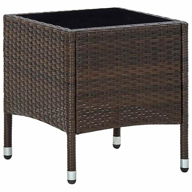 VidaXL Τραπέζι Κήπου Καφέ 40 x 40 x 45 εκ. από Συνθετικό Ρατάν
