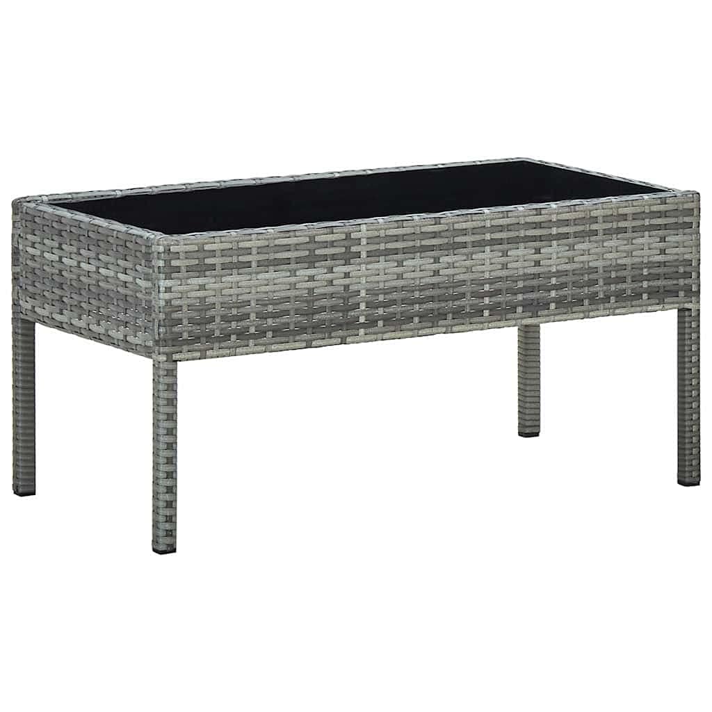 VidaXL Τραπέζι Κήπου Γκρι 75 x 40 x 37 εκ. από Συνθετικό Ρατάν