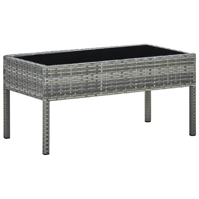 VidaXL Τραπέζι Κήπου Γκρι 75 x 40 x 37 εκ. από Συνθετικό Ρατάν