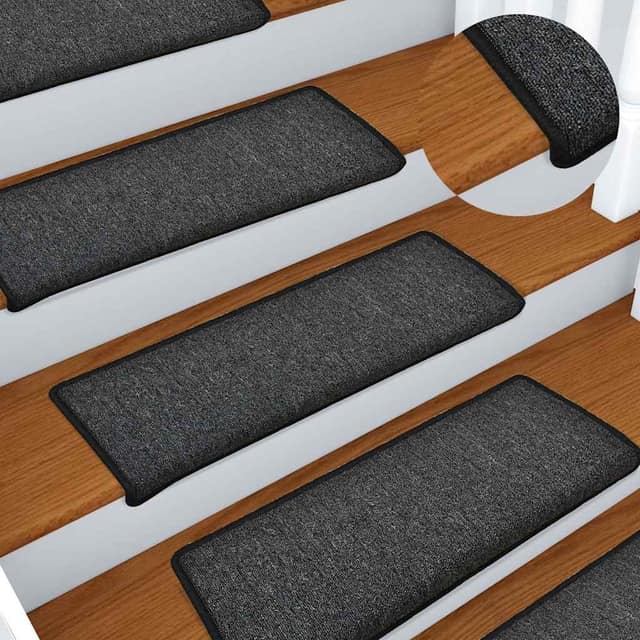 VidaXL Πατάκια Σκαλοπάτια 15 τεμ. Ανθρακί 65x21x4 εκ. με Ορθογώνια Άκρη