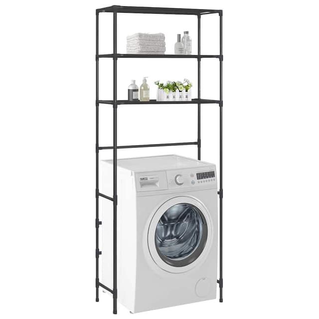 VidaXL Ραφιέρα 3 Επιπέδων για Πλυντήριο Μαύρη 69 x 28 x 169 εκ.