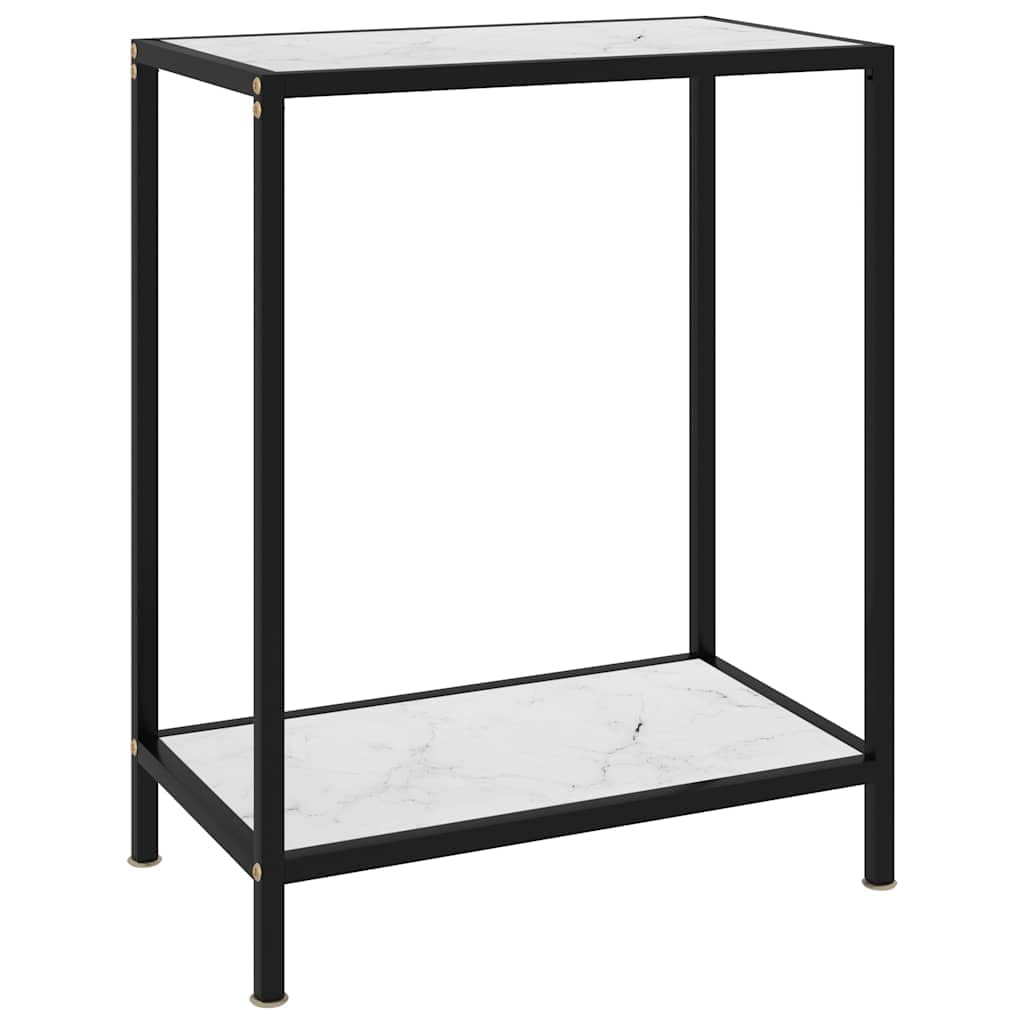 VidaXL Τραπέζι Κονσόλα Λευκό 60 x 35 x 75 εκ. από Ψημένο Γυαλί