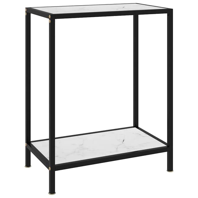 VidaXL Τραπέζι Κονσόλα Λευκό 60 x 35 x 75 εκ. από Ψημένο Γυαλί