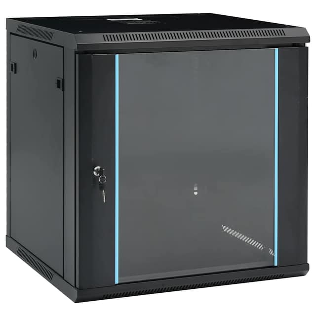 VidaXL Ντουλάπες δικτύου με αποθήκευση Μαύρο 600 x 600 x 640 mm Ατσάλι