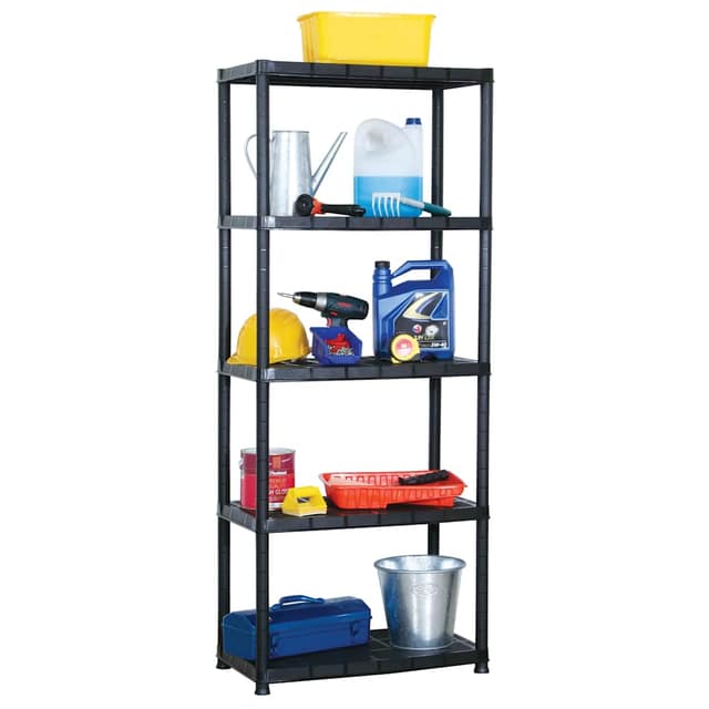 VidaXL Ραφιέρα Αποθήκευσης 5 Επιπέδων Μαύρη 71x38x170 εκ. Πλαστική
