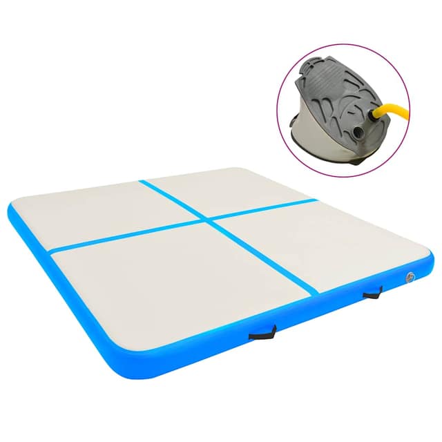 VidaXL Στρώμα Ενόργανης Φουσκωτό Μπλε 200 x 200 x 20 εκ. PVC με Τρόμπα