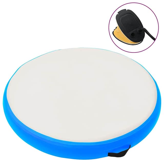 VidaXL Στρώμα Γυμναστικής Φουσκωτό Μπλε 100x100x10 εκ. PVC με Τρόμπα