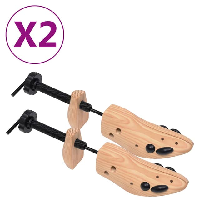 VidaXL Καλαπόδια 2 Ζευγάρια Μέγεθος 41-46 από Μασίφ Ξύλο Πεύκου