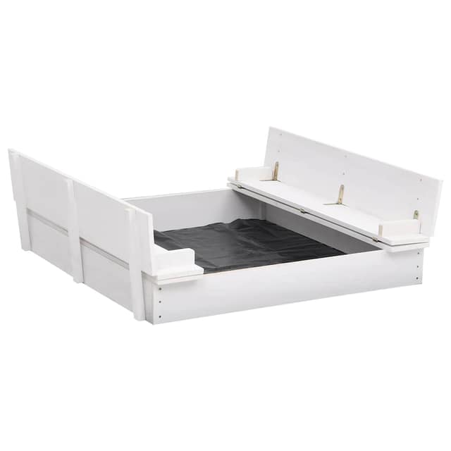 VidaXL Αμμοδόχος Λευκή 95 x 90 x 15 εκ. από Ξύλο Ελάτης