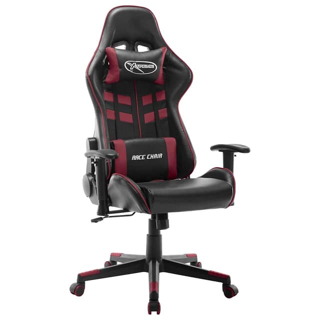 VidaXL Καρέκλα Gaming Μαύρο / Μπορντό από Συνθετικό Δέρμα
