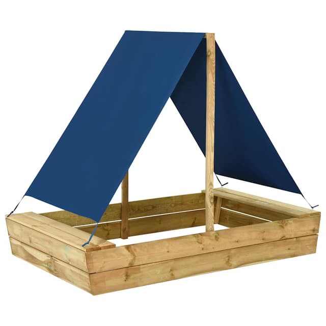 VidaXL Αμμοδόχος με Σκίαστρο 160x100x133 εκ. Εμποτισμένο Ξύλο Πεύκου
