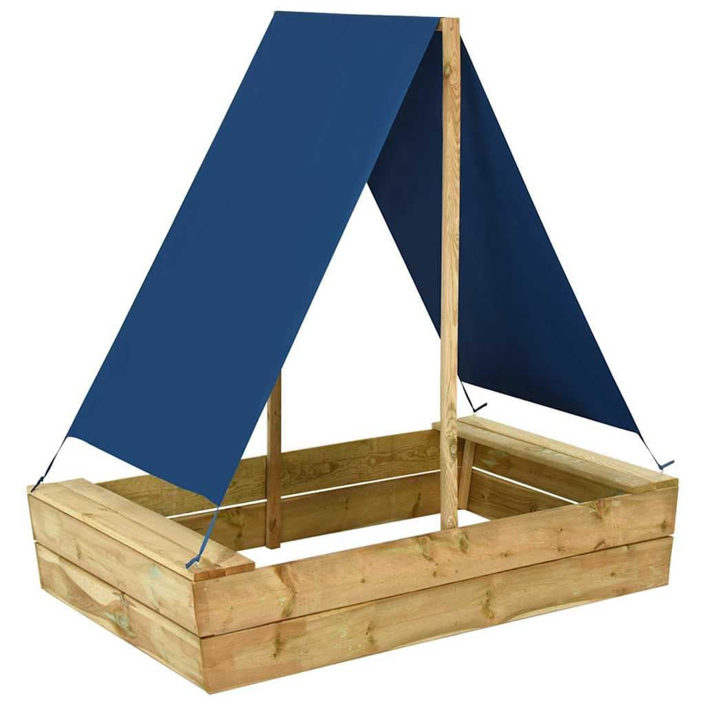 VidaXL Αμμοδόχος με Σκίαστρο 80x60x97,5 εκ. Εμποτισμένο Ξύλο Πεύκου