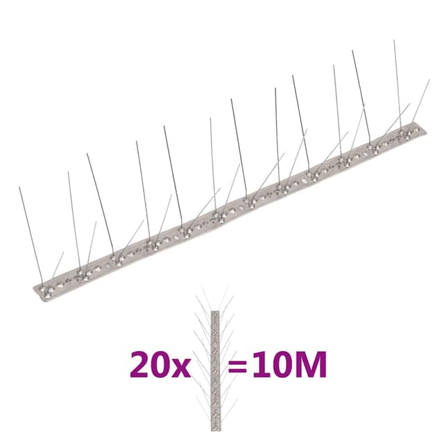 VidaXL Απωθητικές Ακίδες Περιστεριών 4 Σειρών Σετ των 20 10μ Αν.Ατσάλι