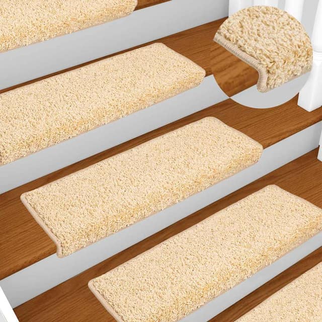 VidaXL Πατάκια Σκαλιών 10 τεμ. Λευκό 65x21x4 εκ. με Ορθογώνια Άκρη