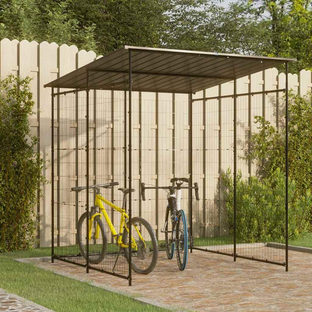 VidaXL Αποθήκη Ποδηλάτων Μαύρη 190 x 190 x 222 εκ. Ατσάλινη