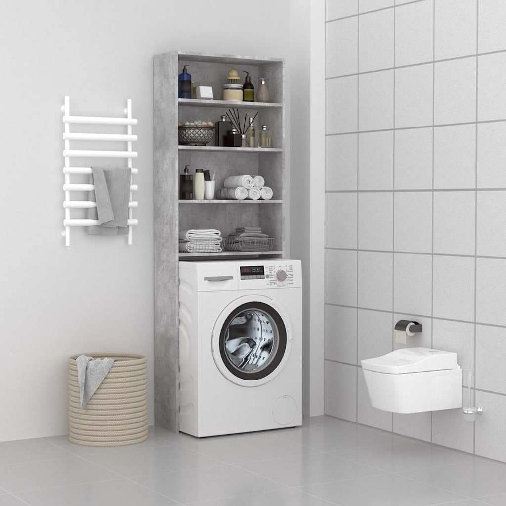 VidaXL Ντουλάπι Πλυντηρίου Γκρι Σκυροδέματος 64 x 24 x 190 εκ.