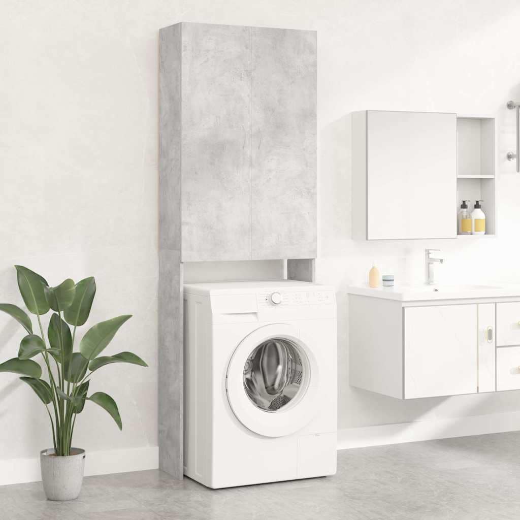 VidaXL Ντουλάπι Πλυντηρίου Γκρι Σκυροδέματος 64 x 25,5 x 190 εκ.