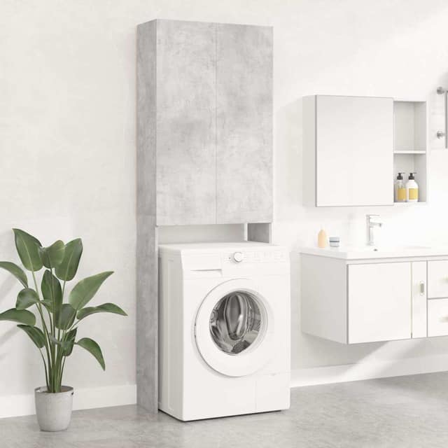 VidaXL Ντουλάπι Πλυντηρίου Γκρι Σκυροδέματος 64 x 25,5 x 190 εκ.