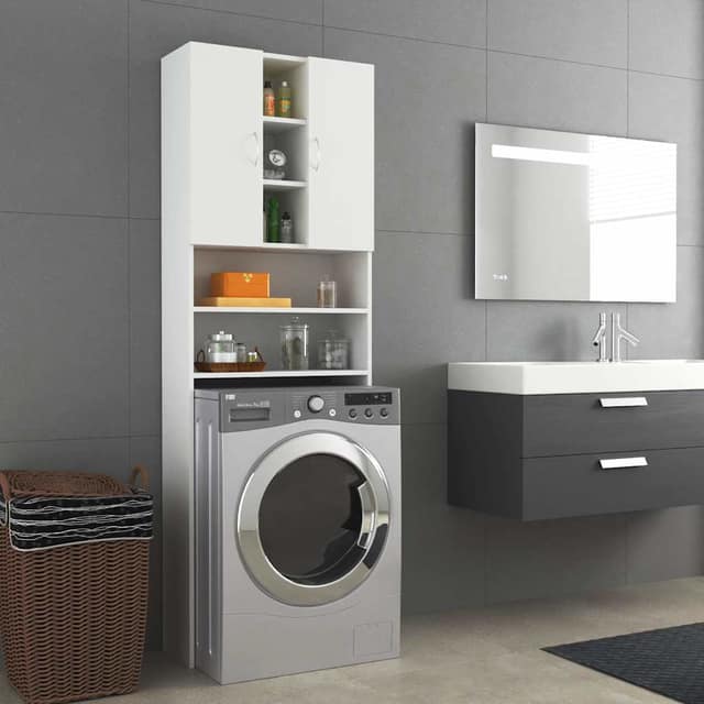 VidaXL Ντουλάπι Πλυντηρίου Λευκό 64 x 25,5 x 190 εκ.