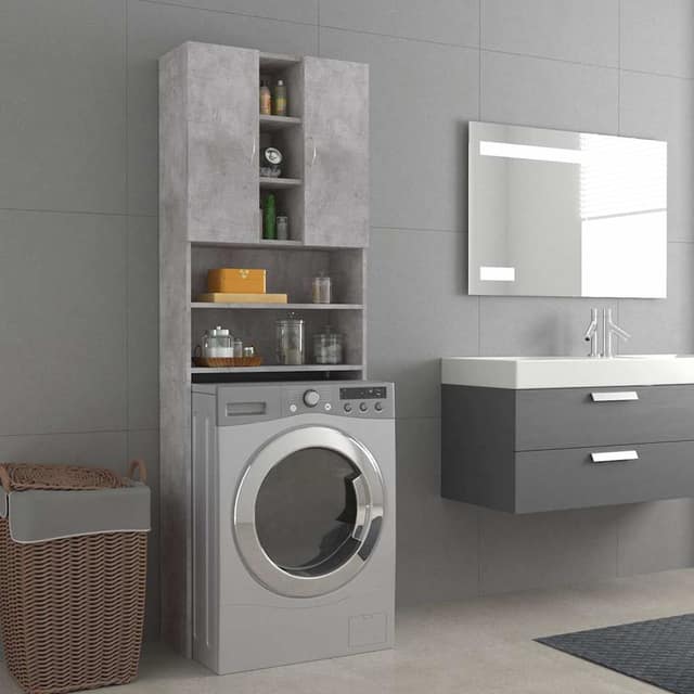 VidaXL Ντουλάπι Πλυντηρίου Γκρι Σκυροδέματος 64 x 25,5 x 190 εκ.