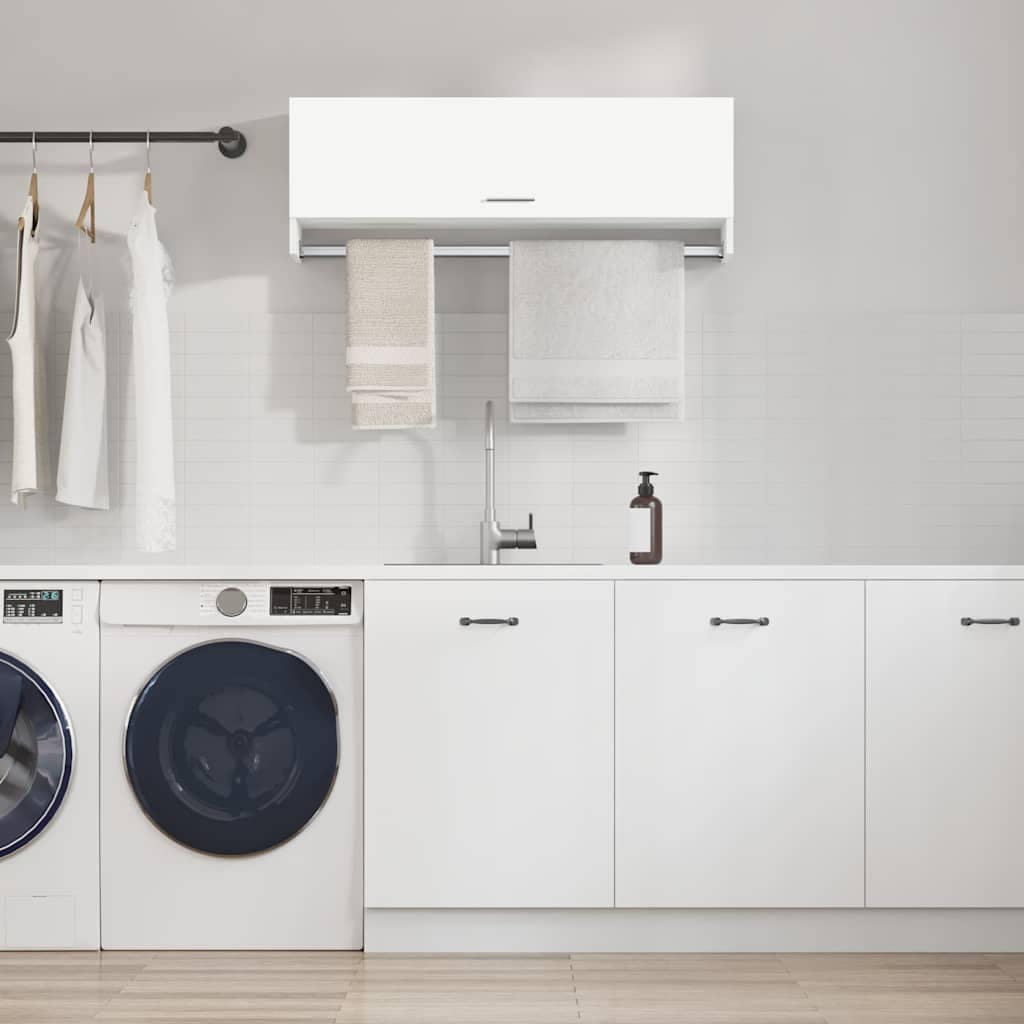 VidaXL Ντουλάπα Λευκή 100 x 32,5 x 35 εκ. από Επεξ. Ξύλο