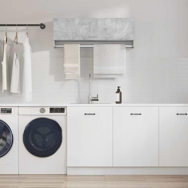 VidaXL Ντουλάπα Γκρι Σκυροδέματος 100 x 32,5 x 35 εκ. από Επεξ. Ξύλο