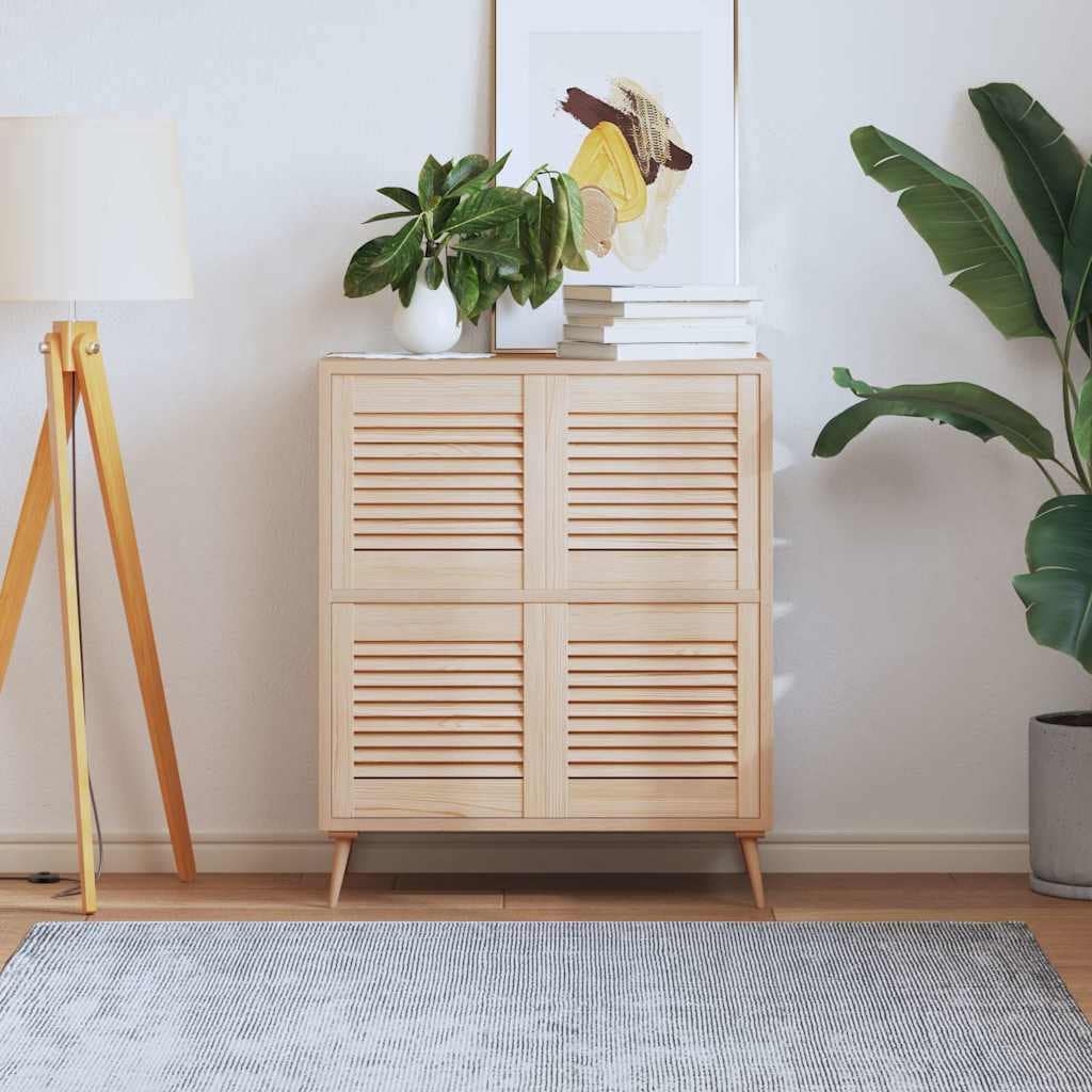 VidaXL Πορτάκια με Περσίδες 4 Τεμ. 39,5x39,4 εκ. από Μασίφ Ξύλο Πεύκου
