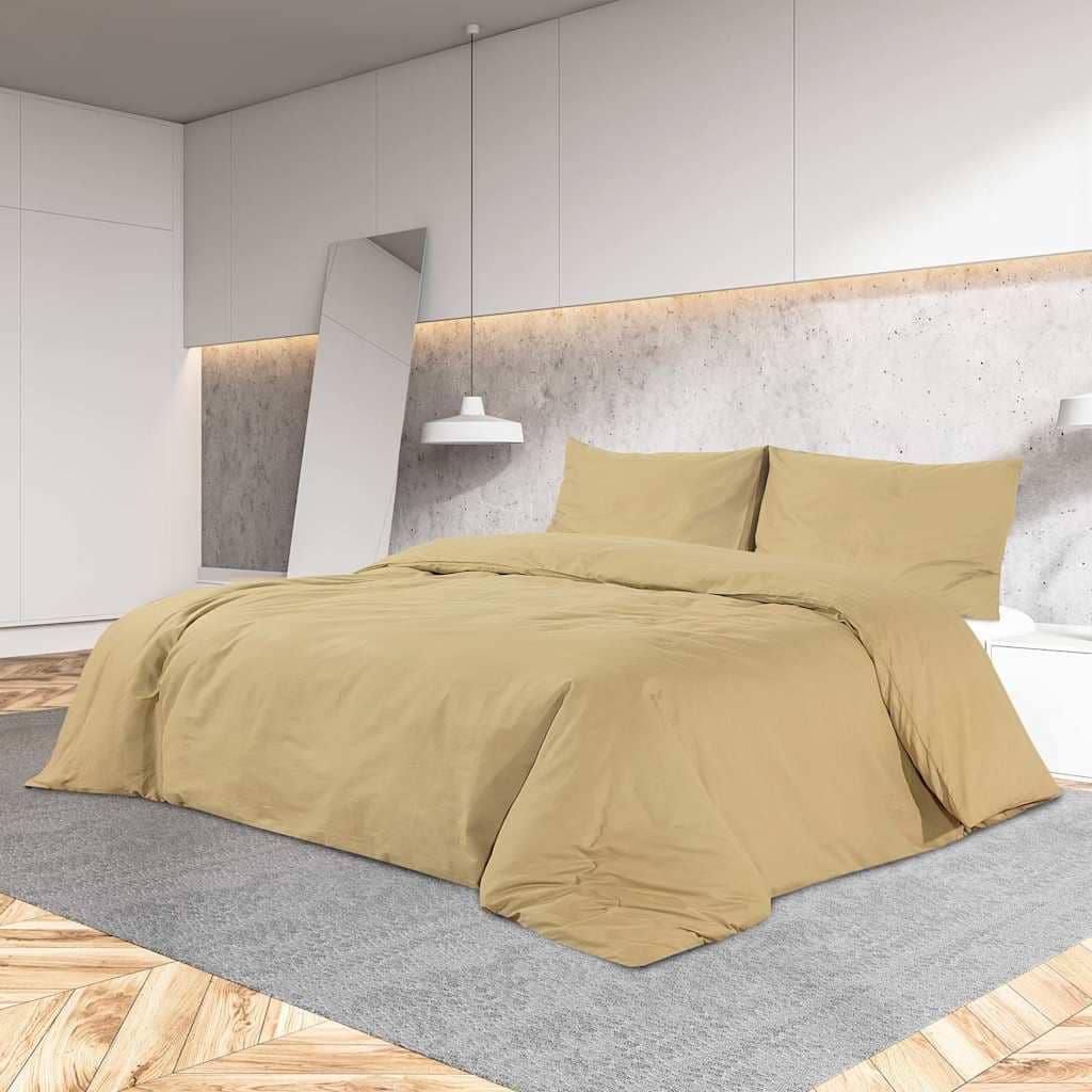 VidaXL Σετ Παπλωματοθήκης Taupe 200x220 εκ. Ελαφρύ Ύφασμα Μικροϊνών