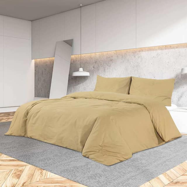 VidaXL Σετ Παπλωματοθήκης Taupe 200x220 εκ. Ελαφρύ Ύφασμα Μικροϊνών