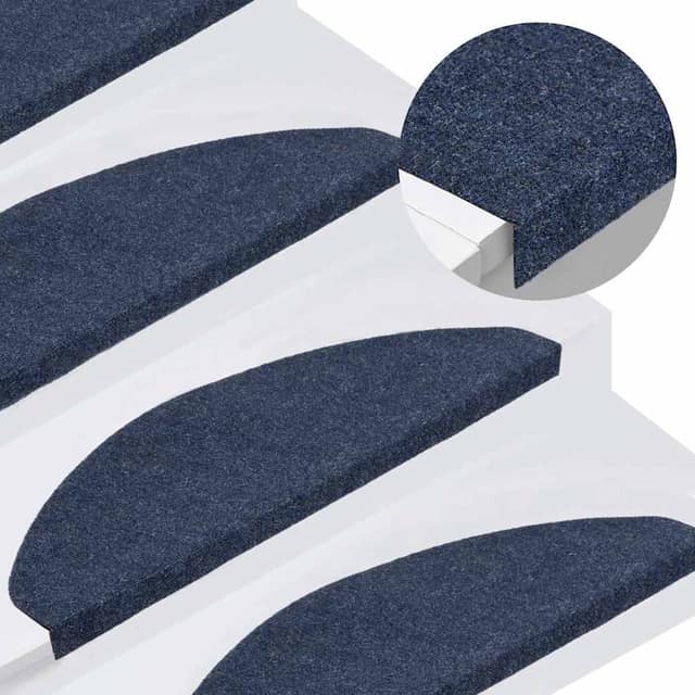 VidaXL Πατάκια Σκάλας Αυτοκόλλητα 15 τεμ. Μπλε 65x22,5x3,5 εκ.