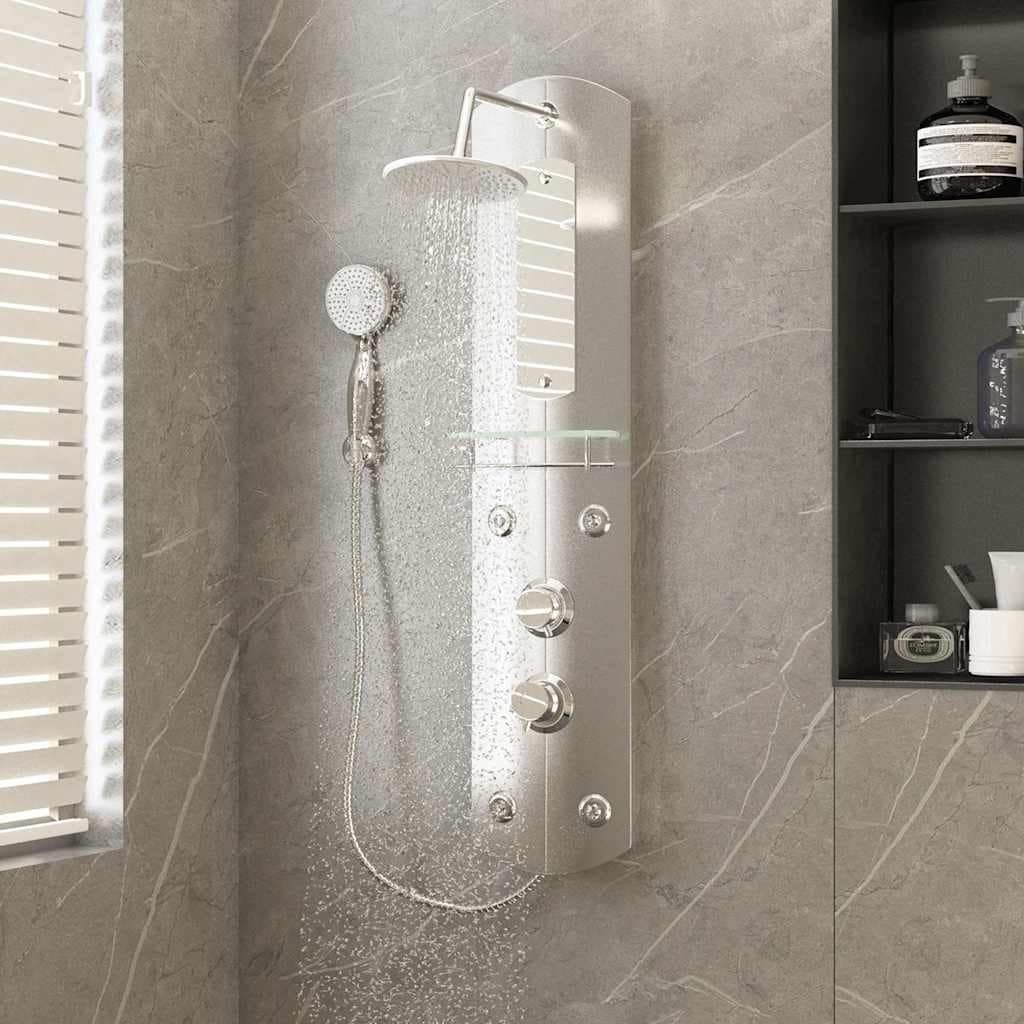 VidaXL Στήλη Ντους Υδρομασάζ Ασημί 25 x 43 x 110 εκ.