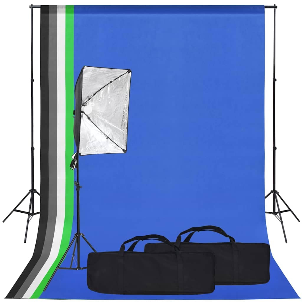 VidaXL Κιτ Φωτισμού Φωτογραφικού Στούντιο με Softbox και Φόντο