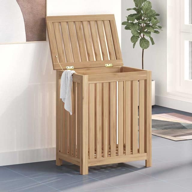 VidaXL Καλάθι Άπλυτων 50x35x60 εκ. από Μασίφ Ξύλο Teak