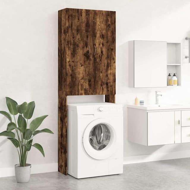 VidaXL Ντουλάπι Πλυντηρίου Καπνιστή Δρυς 64 x 25,5 x 190 εκ.