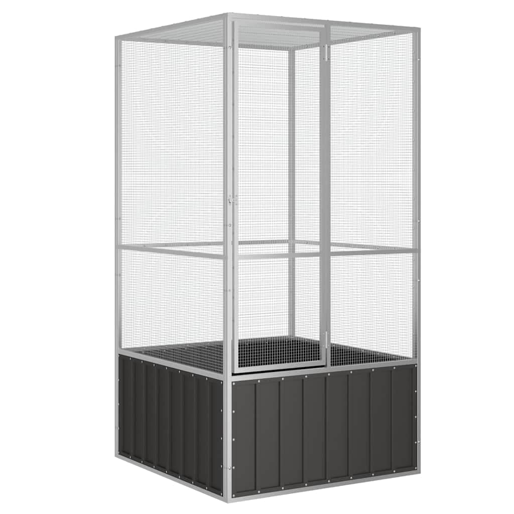 VidaXL Κλουβί Πουλιών Ανθρακί 111x107x211,5 εκ από Γαλβανισμένο Χάλυβα