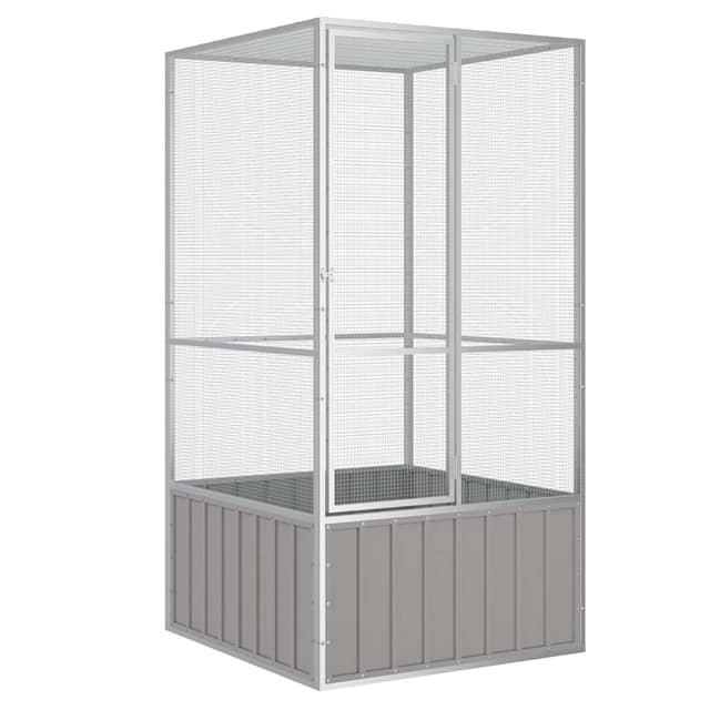 VidaXL Κλουβί Πουλιών Γκρι 111x107x211,5 εκ από Γαλβανισμένο Χάλυβα