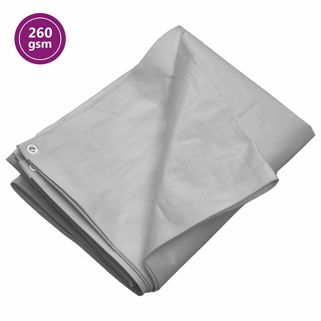 VidaXL Μουσαμάς Γκρι 260 γρ./μ.² 8x8 μ. από HDPE