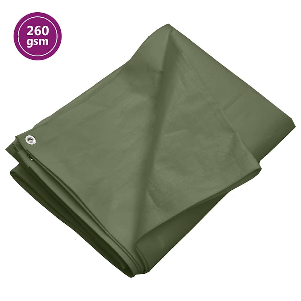 VidaXL Μουσαμάς Πράσινος 260 γρ./μ.² 6 x 6 μ. από HDPE