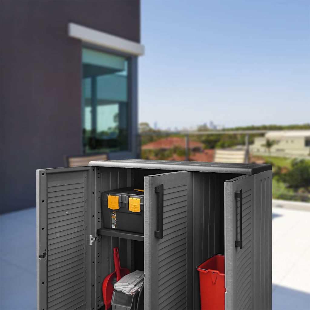 VidaXL Ντουλάπι Αποθήκ. Κήπου Γκρι/Μαύρο 102x37x84 εκ. Πολυπροπυλένιο